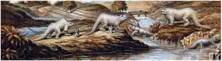 The dinosaurs fom George Baxter's Print