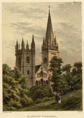 Llandaff Cathedral printed by Kronheim & Co.