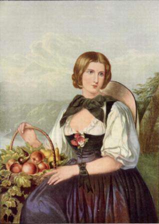 The Fruit Girl of the Alps by George Baxter