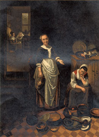 The Idle Servant, a Baxter Process print by William Dickes